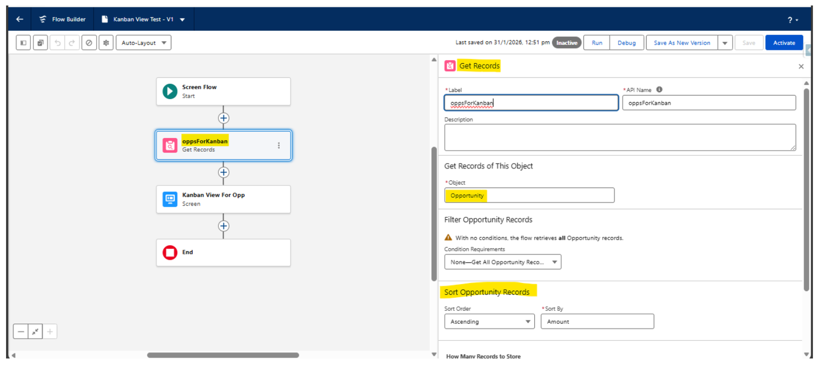 Get record in Salesforce Screen Flow